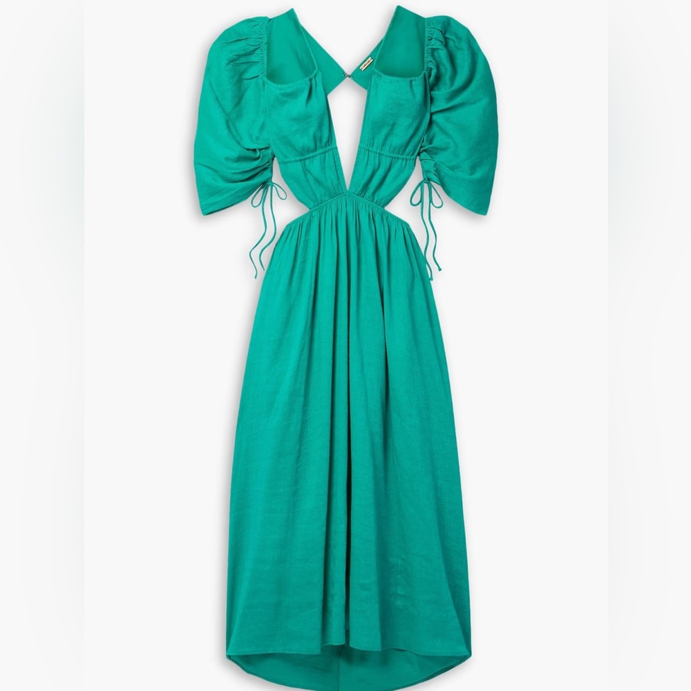 NWT Cult Gaia Charlize Cut-Out Midi-Dress XS Green - Picture 3 of 8